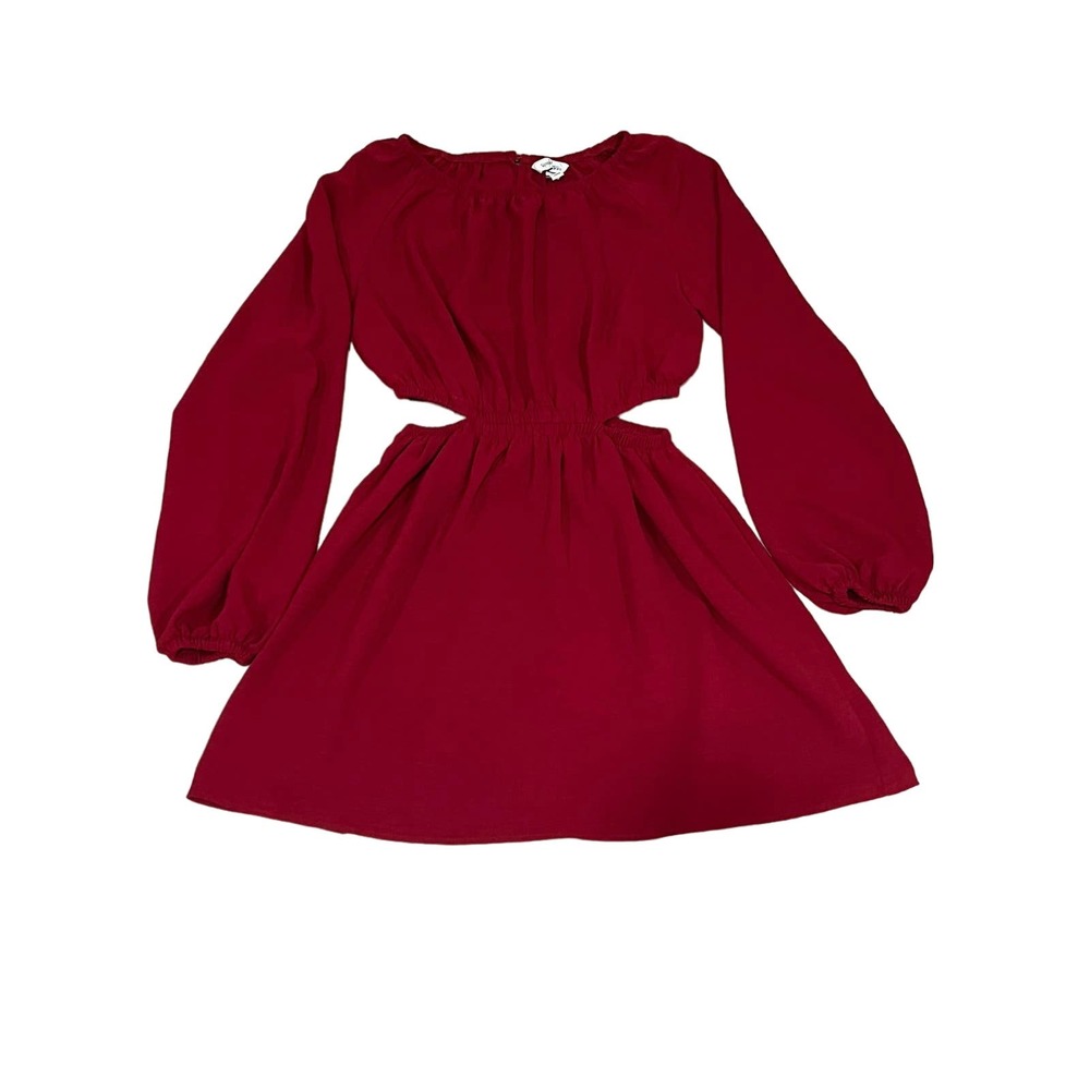 Speechless Maroon Long Sleeve Dress, XS, #426-Q